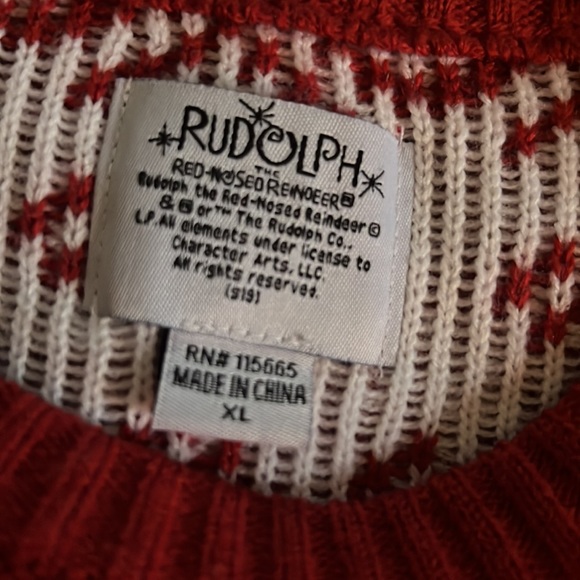 Rudolph the red nosed reindeer official licensed ugly Christmas sweater - Picture 2 of 3